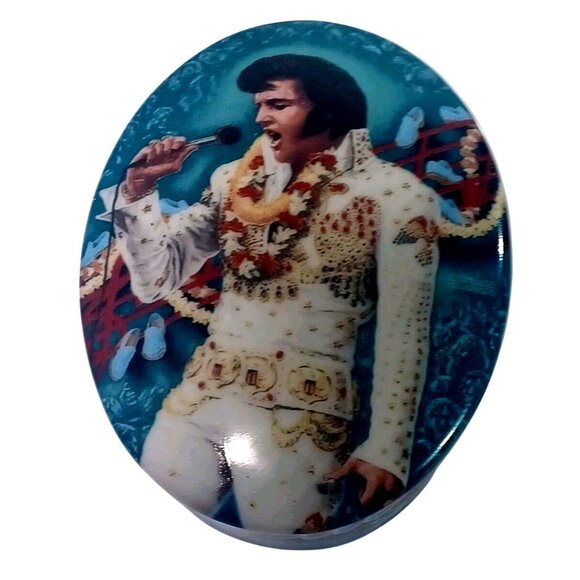 Elvis In Hawaii Music Box Musical Trinket Box Blue Suede Shoes Kimmerle Milnazik - Picture 1 of 10